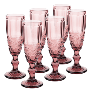 Poháre na šampanské, set 6 ks, 150 ml, ružová, vintage, FREGATA TYP 4 vyobraziť