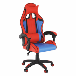 Kancelárske/herné kreslo, modrá/červená, SPIDEX vyobraziť