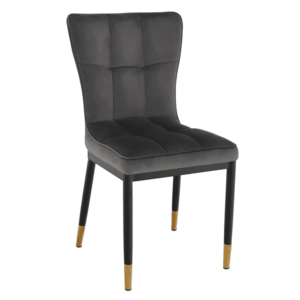 Dizajnová jedálenská stolička, tmavosivá Velvet látka, EPONA vyobraziť