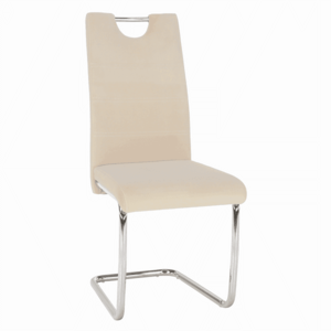 Jedálenská stolička, béžová Dulux Velvet látka/svetlé šitie, ABIRA NEW vyobraziť