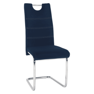 Jedálenská stolička, modrá Velvet látka/svetlé šitie, ABIRA NEW vyobraziť