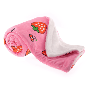 Obojstranná baránková deka, ružová/vzor jahody, 150x200cm, MIDAS TYP1 vyobraziť