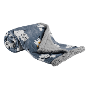Obojstranná baránková deka, sivá/detský vzor, 80x110cm, PETES vyobraziť