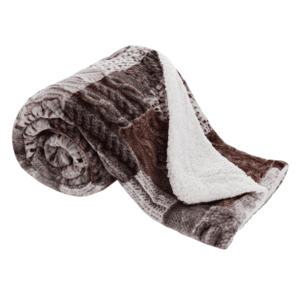 Obojstranná baránková deka, biela, vzor patchwork, 150x200, SARTI vyobraziť