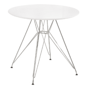 Jedálenský stôl, chróm/MDF, biela extra vysoký lesk HG, priemer 80 cm, RONDY NEW vyobraziť