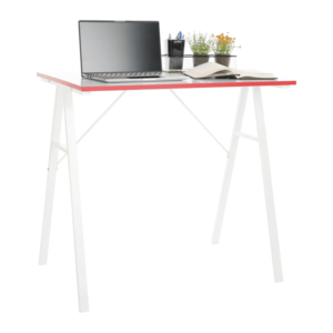 Počítačový stôl, biela/červená, RALDO vyobraziť