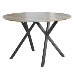 Jedálenský stôl, dub sivý/čierna, priemer 100 cm, AKTON vyobraziť