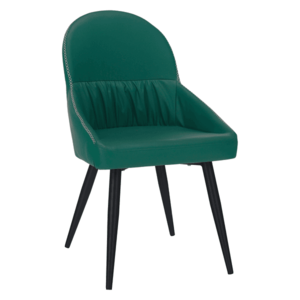 Jedálenská stolička, ekokoža zelená/kov, KALINA vyobraziť