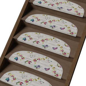 Krémovobiele nášľapy na schody v súprave 16 ks 20x65 cm Butterfly Life – Vitaus vyobraziť