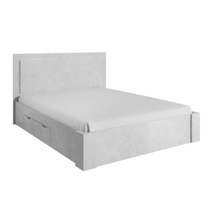 Manželská posteľ 160x200cm, úložný priestor, sivý betón, ALDEN vyobraziť