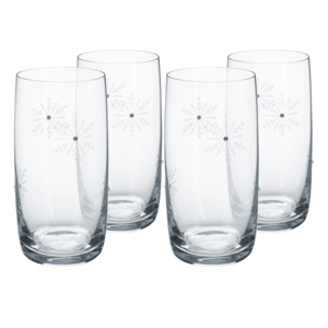 TEMPO-KONDELA SNOWFLAKE DRINK, poháre na vodu, set 4 ks, s kryštálmi, 460 ml vyobraziť