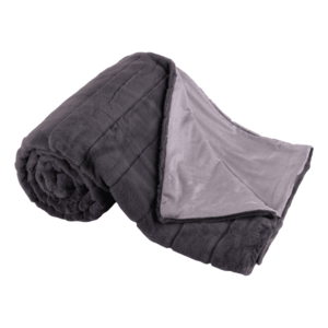 TEMPO-KONDELA SERGI, plyšová pruhovaná deka, tmavosivá, 150x200 cm vyobraziť