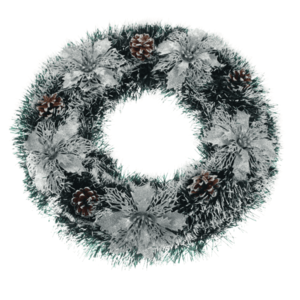 TEMPO-KONDELA KVIDO, vianočný veniec s dekoráciami, zelená/strieborná, priemer 45 cm vyobraziť
