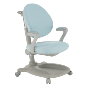 Rastúca stolička s podnožkou, sivá/modrá, KERTIO vyobraziť
