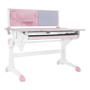 Rastúci písací stôl, ružová/biela, KANTON vyobraziť