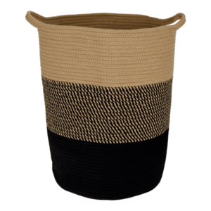 TEMPO-KONDELA VIDAN, pletený kôš, prírodná/vzor/čierna, 35x45 cm vyobraziť