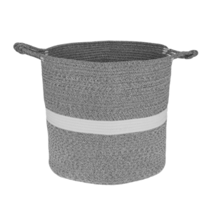 TEMPO-KONDELA SAGO, pletený kôš, sivá/biela, 40x37 cm vyobraziť