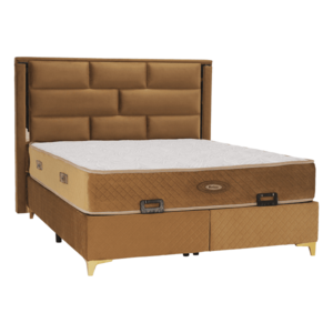 Boxspringová posteľ 160x200, svetlohnedá, GOLDBIA vyobraziť