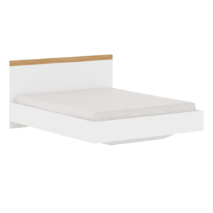 Manželská posteľ, 160x200, biela/dub wotan, VILGO vyobraziť