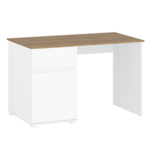 PC stôl 1D1S/120, biely lesk/dub wotan, VILGO vyobraziť