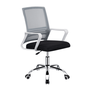Kancelárska stolička, sieťovina sivá/látka čierna/plast biely, APOLO 2 NEW vyobraziť