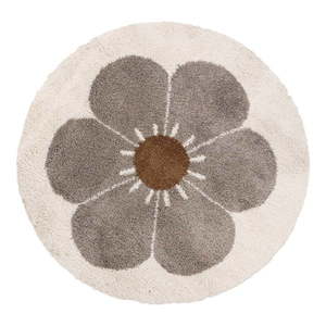 Sivo-krémový detský koberec ø 120 cm Bohemian Daisy – Nattiot vyobraziť