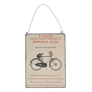 Kovová ceduľa 17x23 cm Retro Bicycle – Rex London vyobraziť