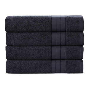 Čierne bavlnené uteráky v súprave 4 ks 50x100 cm – Good Morning vyobraziť