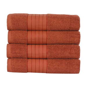 Bavlnené uteráky v tehlovooranžovej farbe v súprave 4 ks 50x100 cm – Good Morning vyobraziť