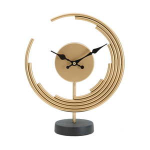Stolové hodiny v zlatom dekore Mauro Ferretti Moon vyobraziť