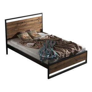 Dvojlôžková posteľ s roštom v čierno-prírodnej farbe 160x200 cm Ariane – Kalune Design vyobraziť