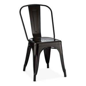 Čierne kovové jedálenské stoličky v súprave 2 ks Korona – Furnhouse vyobraziť