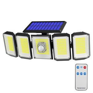 5 panelová otočná 300 LED- ová solárna lampa vyobraziť