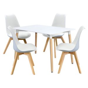 Jedálenský stôl 120x80 UNO biely + 4 stoličky QUATRO biele vyobraziť
