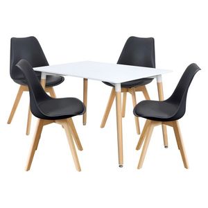 Jedálenský stôl 120x80 UNO biely + 4 stoličky QUATRO čierne vyobraziť