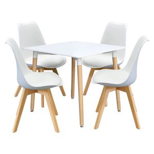 Jedálenský stôl 80x80 UNO biely + 4 stoličky QUATRO biele vyobraziť
