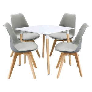 Jedálenský stôl 80x80 UNO + 4 stoličky QUATRO šedé vyobraziť