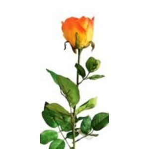 Umelá oranžová ruža, 69 cm vyobraziť