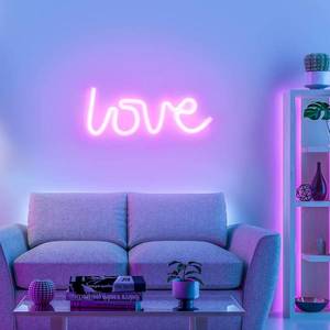 JUST LIGHT. Nástenné LED svetlo Neon Love, USB vyobraziť