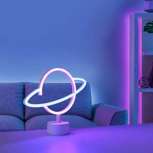 JUST LIGHT. Stolová LED lampa Neon Saturn napájanie na batérie vyobraziť