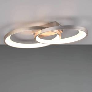 Reality Leuchten Stropné LED svetlo Malaga s 2 kruhmi niklová matná vyobraziť