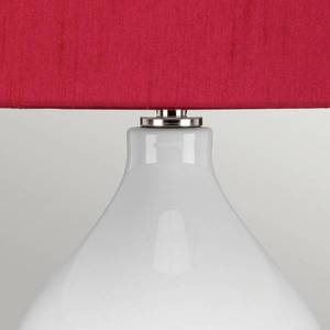 Elstead Textilná stolová lampa Isla leštený nikel/červená vyobraziť