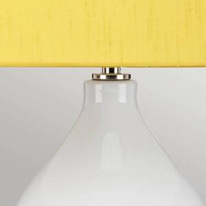 Elstead Textilná stolová lampa Isla leštený nikel/žltá vyobraziť