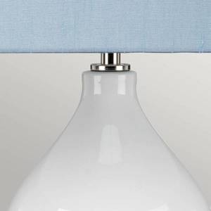 Elstead Textilná stolová lampa Isla leštený nikel/modrá vyobraziť