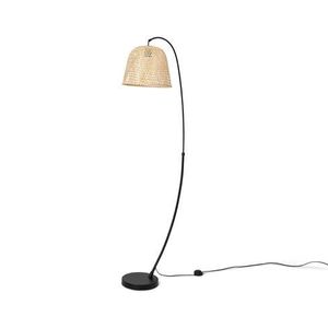Oblúková lampa s bambusovým tienidlom vyobraziť