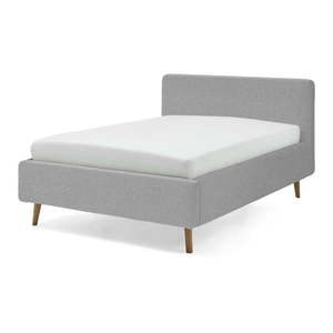 Sivá čalúnená dvojlôžková posteľ s úložným priestorom s roštom 140x200 cm Mattis - Meise Möbel vyobraziť