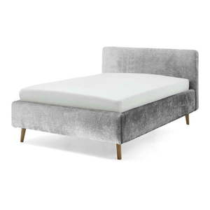 Sivá čalúnená dvojlôžková posteľ s úložným priestorom s roštom 140x200 cm Mattis - Meise Möbel vyobraziť