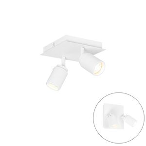 Moderné kúpeľňové bodové biele štvorcové 2-svetlo IP44 - Ducha vyobraziť