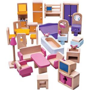 Dřevěný nábytek do domečku pro panenky DOLLS vyobraziť