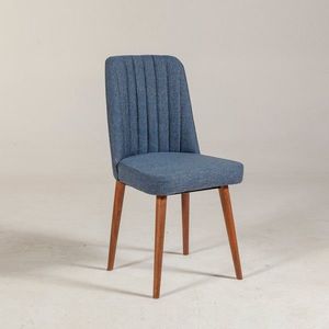 Jídelní židle VINA tmavě modrá/walnut vyobraziť